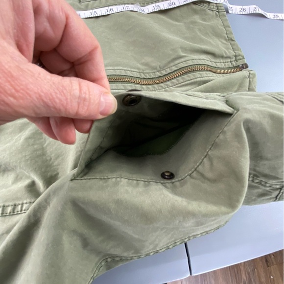 Eddie Bauer Military Jacket Olive Green Brass Full Zip Lightweight Casual Coat L - Picture 7 of 14